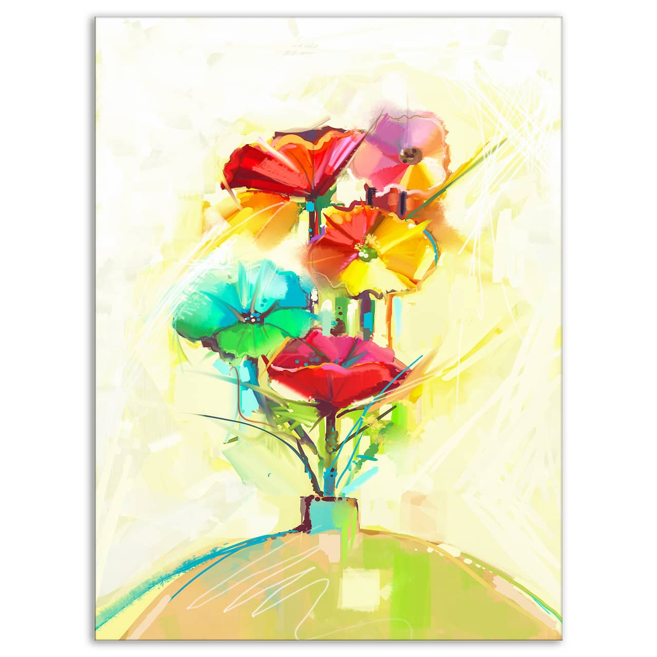 Designart - Spring Flowers Bouquet in a Vase - Large Floral Canvas Art Print
